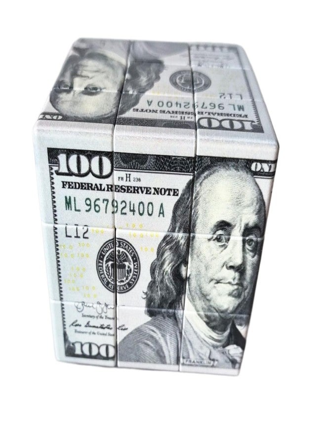 Kugoa Hundred Dollar Cube 3x3 Magic Cube US $100 Bill Pattern Money Design Speed Cube Puzzle, Brain Teaser Puzzle Toys for Child Adults - Image 2